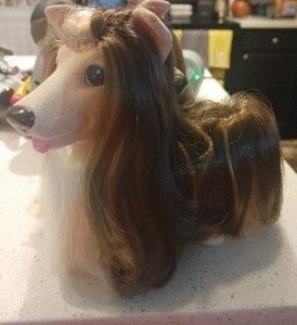 Vintage 1989 Hasbro SWEETIE PUP !!  Brown & White COLLIE Brushable Qty.1